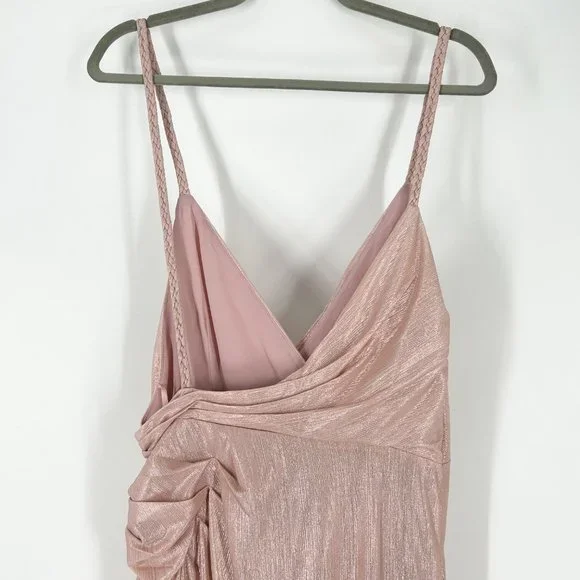 NWT Retrofete Yesi Lamé Maxi Dress in Dusty Pink
